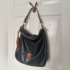 Dooney& Bourke Large Black Leather Sloane Hobo Bag